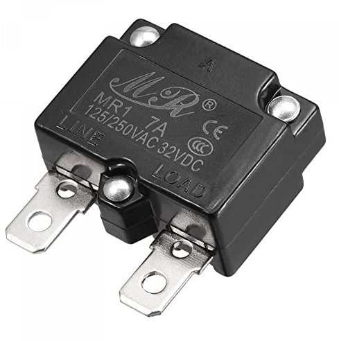 sourcing map Disjoncteur Circuit Surcharge Protection 7A AC125/250V DC32V Automatique Réinitialisation Thérmique Coupe-circuit