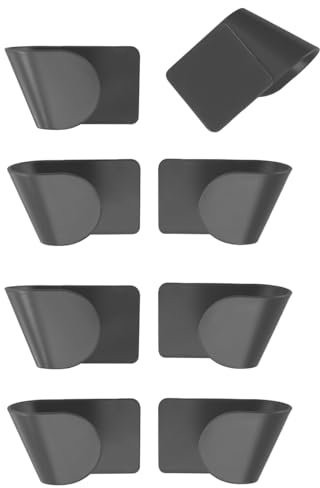 WENKO Topfdeckel-Halter, 8-tlg. Halterung für Kochtopfdeckel aus Anthrazit, Kunststoff, 100% Kunststoff, J-förmig, Wandmontage, dekorativ, modern, 8-teilig, Küchen-Aufbewahrungshaken für Topfdeckel