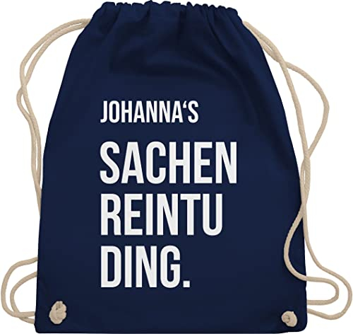 Turnbeutel Rucksack - Taschen - Damen - Sachenreintuding mit Name personalisiert I Sachen Reintu Ding Name | Stoffbeutel mit Spruch - Unisize - Navy Blau - personalisierter sportbeutel