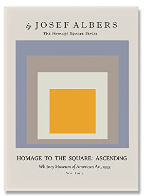 XCPORA Josef Albers Plakate Josef Albers Leinwand Wandkunst Josef Albers druckt Farbverlauf Quadrat Malerei für Heimwanddekoration Bild 30x40cmx1 ohne Rahmen