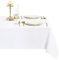 DWCN Weiß Tischdecke Weihnachten Leinenoptik Abwaschbar Tischwäsche Wasserabweisend Tischtuch für Esszimmer, Garten, Party, Hochzeiten oder Haushalt,135x300cm