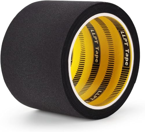 LLPT Nahtband zum Aufbügeln 76mm x 5m Schwarz Selbstklebende Saumband | Kein Nähen Erforderlich für Sofas Jeans Jacken Hosen Vorhänge und DIY-Dekorationen
