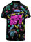 Herren Hemden 80er 90er Jahre Vintage Outfit Button Up Hawaiihemd Lustige Party Strand Kostüme, Black-back to 80s, L