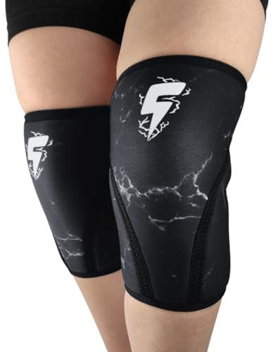 Fasties® Ginocchiere di alta qualità, tessuto in neoprene spesso 7 mm, design unico, ideale per sport di forza, sollevamento pesi, powerlifting, squat e crosstraining, per uomini e donne (S)