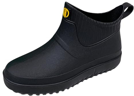 Pangolin Unisex Mode lässig Regen Stiefel rutschfest wasserdicht Gummistiefel Schwarz 45 EU