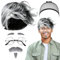 EMAGEREN 7 Stück Opa Kostüm Set Opa Perücke Grau Alter Mann Kostümzubehör Grauer Bart Augenbrauen Perückenkappe Brille Alter Großvater Perücke Cosplay Zubehör für Karneval Halloween (Hellgrau)