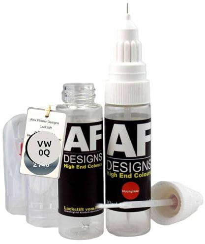 Lackstift kompatibel mit VW/Volkswagen Pure White 0Q schnelltrocknend + Klarlack Tufplack Autolack