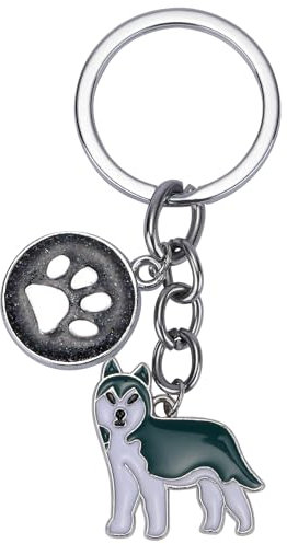WEWAYSMILE Porte-Clés Chien, Porte-Clés En Métal Petit Chien, Porte-Clés En Métal Chiot Mignon, Pour Décoration Porte-Clés De Voiture, Cadeau Personnalisé, Long 2.95 po/7.5 cm (Rauque)
