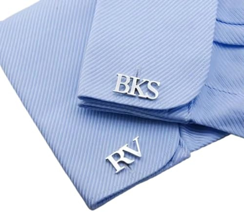 Personalisierte Manschettenknöpfe Mit Initialen Für Herrenhemden Und Eingravierten Buchstabennamen,Manschettenknöpfe Für Herren Für Papa,Bräutigam,Hochzeit,Abschlussfeier,Vatertagsgeschenk,Silb