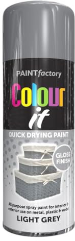 AlezyB - 2 x Light Grey 400ml All Purpose Spray Paint | Use on Metal, Wood, Plastic and Multipurpose Aerosol Professional Quality Perfect Finish, for Interior Exterior and Excellent Coverage