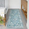 Uphome Badezimmerläufer, Used-Look, Landhausstil, lang, rutschfest, waschbar, orientalisch, Retro, Boho, Badvorleger, Läufer für Badewanne, Waschbecken, Flur, 61 x 150 cm, Hellblau