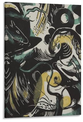 KOOHTAA Franz Marc Schöpfungsgeschichte II, Kunstposter, Gemälde, Bild, Druck, Leinwand, Poster, Wandfarbe, Kunstposter, Dekoration, moderne Wohnkunstwerke, 60 x 90 cm