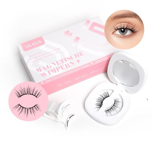 CALAILIS Weiche Magnetische Wimpern 1 Paar Magnet Wimpern Mit Zange Magnetic Lashes Natürlicher Look Wimpern Magnetisch Kein Kleber Erforderlich Einfach Zu Tragen Und Zu Entfernen (MAH1)