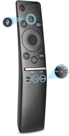 Mando a Distancia por Voz Universal Compatible con Samsung Smart TV, Mando de Repuesto para 2018-2023 Todo Samsung Smart Curved Frame QLED LED LCD 8K 4K TVs con Voz Función