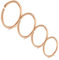 LAURITAMI 4 Stück Nasenpiercing Ring 20G Chirurgenstahl Dünn Nasenpiercing Ring Rose Gold Set,Septum Clicker Ring,Lippe Ohr Nasenpiercing Schmuck 6/8/10/12MM