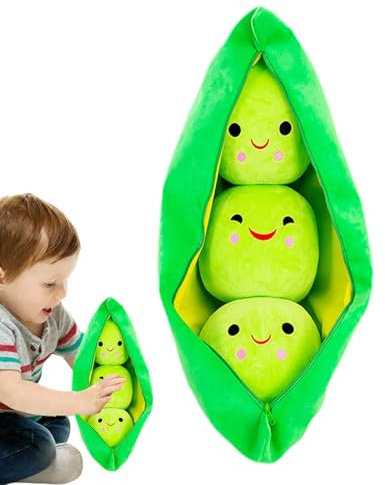 Generic | Juguete Peluche | Guisante De Peluche Lindo Decorativo - Almohada Rellena Vaina para Decoración Hogar, para Coche, Sala De Estar, Dormitorio, Oficinas, Sofá, Regalos para Niños Y Niñas