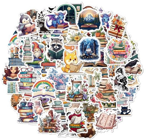 100 Stück Buchaufkleber, motivierende Leseaufkleber, wasserfeste ästhetische Aufkleber, Vinyl-Leseaufkleber für Bücher, Scrapbooks, Wasserflaschen, Laptops, Gepäck