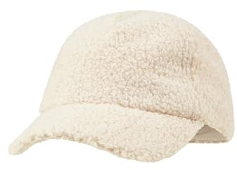 Sterntaler Basecap Teddyplüsch – warme Mädchen Cap mit Druckknöpfen zur Größenregulierung – kuschelig und stylisch für kalte Tage - sportliche Schirmmütze für Kinder – Natur, Größe 53