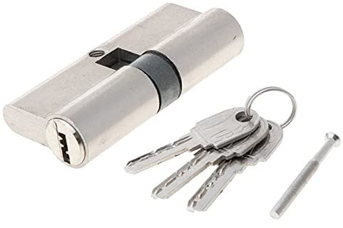 Double serrure ouverte pour porte fenêtre de sécurité 60 70 80 90 mm Clé cylindrique antivol en laiton Serrure de porte d'entrée à noyau allongé (D)