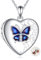 Medaillon Halskette Mit Schmetterling Für Damen S925 Sterlingsilber Herzförmige Schmetterlinge Medaillon Anhänger Mit Foto Halskette Mit Bilderhalter Foto Medaillon Schmuckgeschenk Für Damen