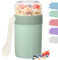 Bugucat Müslibecher to Go 520ML+250ML,Praktischer Joghurtbecher mit Löffel, Auslaufsicher Müsli Cup Becher mit Soßenbox,Müslibox Brotdose Lunchbox für Kinder & Erwachsene, Grün