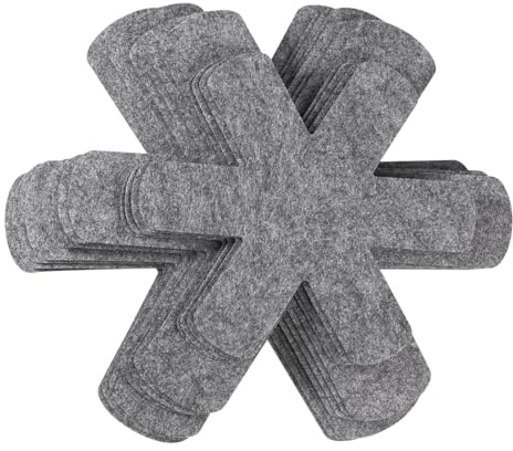 LiangYuanZen 12 protectores de sartenes, 3 tamaños (38/35/26 cm), protección apilable, protector de cacerolas, protector de sartenes, fieltro, recortable, antideslizante, aislante térmico, para