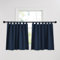 PONY DANCE Kurze Gardinen Dunkelblau Scheibengardinen Modern Küchengardinen mit Schlaufen Verdunklungsvorhänge Kinderzimmer Junge Schlaufenschal 2er Set H 120 x B 140 cm