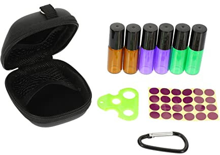 Healeved Rollerflasche Aus Glas Für Ätherische Öle Leere Rollflaschen Mit Tasche Nachfüllbare Parfümflaschen Beutel Für Ätherische Öle Parfümflaschen Zum Befüllen