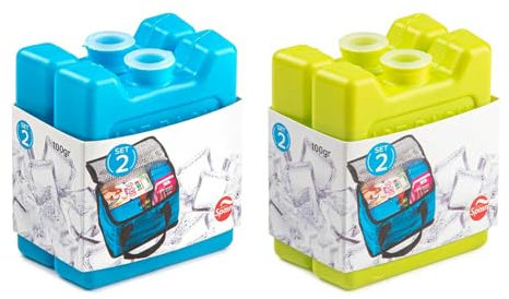 Acan Tradineur - Pack de 4 Acumuladores de Frío N.º 3-100 G - Fabricado en Plástico - Ideal para Mantener la Temperatura en tu Nevera portátil - 8 x 7,3 x 4,5 cm - Color Aleatorio