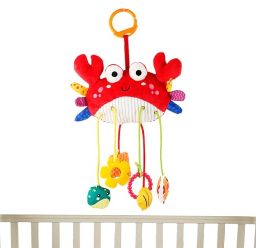 Xinhuju Autositzspielzeug Für Babys - Plüschquietschende Rassel, Clip Auf Krippen Mobile Spielzeug - Für Babyparty -Mädchen Im Alter Von 0-12 Monaten Duschkinderwagenauto Krippe Bas
