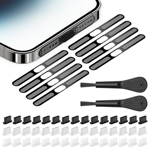 IETWATE USB C Staubschutz Stöpsel 45 Stück Silikon Abdeckung USB C Schutzkappe Handy Zubehör mit Reinigungsbürste Lautsprecher Schutzschaltung für Meiste Typ-C Handy Tablet Zubehör iPhone 15 14 13 12