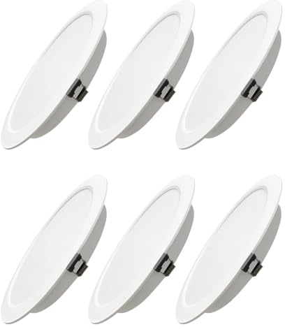 LUXULA 6 Stück LED Einbauleuchte rund Weiß Ø295x28mm, 24W 2400lm, IP44 | CCT 2700K 4000K 6000K einstellbar, IP44 Einbaustrahler flach, LED Deckenstrahler 230V für Bad, Küche und Innenräume
