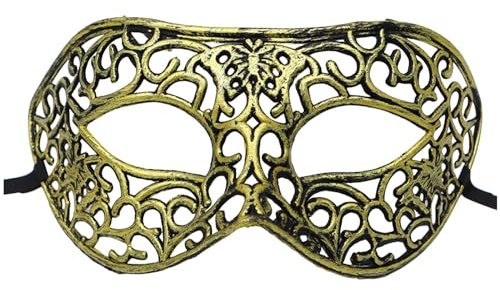 Maskerade Maske Vintage RöMische Maske Retro-Jazz AusgehöHlter Mit Flacher Oberseite Antike Dekorative Retro FüR Halloween,Karneval, Mardi Gras, Cosplay Party Dekoration