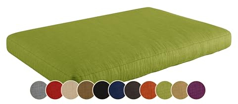 sunnypillow Palettenkissen Outdoor, wasserdicht, UV-lichtecht - Sitzkissen 120x60x15 cm - Palettenauflage für Palettensofa für Haus und Garten - Palettenpolster für Palettenmöbel - Kissen Grün