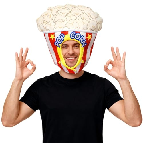 Generisch Popcorn Hut, Popcorn Kostüm Partyhut Weicher Kopfschmuck zum Anziehen Partys Festivals Cosplay Karneval, Faschingskostüme