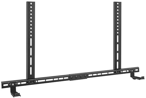 Howonder Soundbar Bracket Under TV, Depth Adjustable 3.7''-6.3'' | All metal sound bar Mount under TV , Holds up to 33 lbs (15 kg), Easy to Install, HD-128, Black