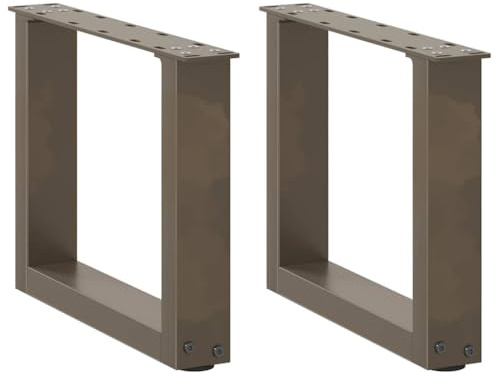 HFXHIJXQ Couchtischbeine U-Form 2er Set 30x(30-31) cm aus pulverbeschichtetem Stahl Naturstahl höhenverstellbar Moderne Tischbeine für Wohnzimmer Schlafzimmer Büro