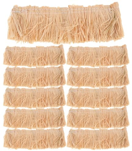 INOOMP 12pcs Mini Straw Thatch Roof for Dioramas and Architecture Crafting, Artificial Grass Material Easy Installation and Realistic Appearance, for DIY Model Houses and Fairy Gardens