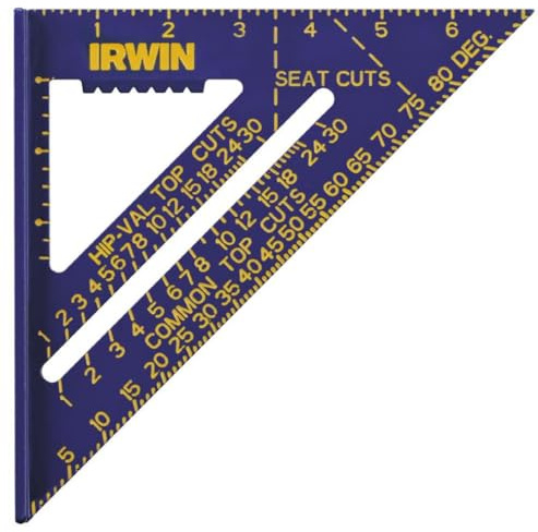IRWIN Tools Rafter Square, Hi-Contrast Aluminum, Blue, 7-Inch (1794463)