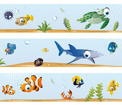 WANDKINGS Bordüre Ozean Unterwasserwelt Länge: 450 cm, selbstklebend, für's Kinderzimmer