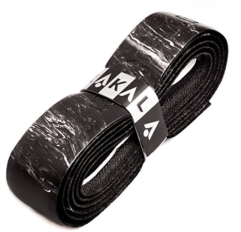Karakal, Griffband / Griff-Tape, selbstklebend, für Badminton / Squash / Tennis / Hockey / Curling, Polyurethan, ausgezeichnete Griffigkeit, Schwarz , 4 Grips