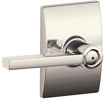SCHLAGE Latitude Bed/Bath Privacy Door Handle with Lock, Polished Nickel