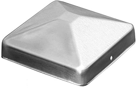 Pollmann®Baubeschläge Pfostenkappe Pyramide 101 x 101 V2A matt gebürstet 5 Stück