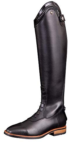 BR Lederreitstiefel VENETIA mit Lack und Strass *NEUHEIT* MEGA SCHICK*, Farbe:schwarz/NP, Groesse:Gr.40 W36/H47