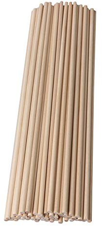 BQLZR Lot de 50 bâtons ronds en bois de bouleau 30,5 cm de long 5 mm de diamètre