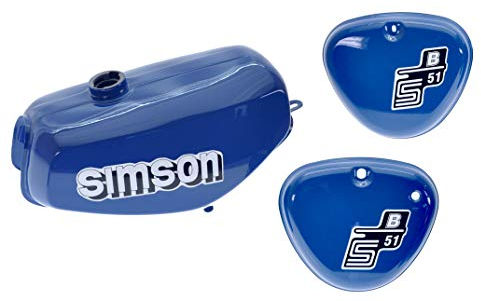 Ost2rad Tank Set S51 S70 Mittelblau, versiegelt, Aufkleber Simson