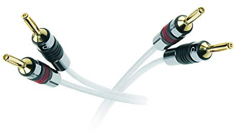 QED Silver Anniversary XT Speaker Cable Terminated by Digitalis Audio with QED Airloc Forte Banana Plugs (2m, Airloc)