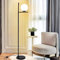 Depuley LED Stehlampe Wohnzimmer, Stehlampe schwarz mit Glaskugel & Fußschalter, E27 Fassung, Augenschutz, Moderne Standleuchte Stehleuchte für Schlafzimmer Büro Esszimmer Hotel(Glühbirne inkl.)