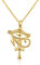 KINGWHYTE Ankh Kette 925 Sterling Silber Ägyptisches Kreuz Halskette dem Auge des Horus Anhänger für Damen Herren(Gold)