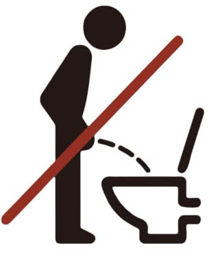 Toilette Aufkleber Toilettendeckel Aufkleber Toilette Wandaufkleber Kreative Logo-Sticker Pinkeln Sie Nicht Im Stehen. Dekorative Aufkleber Können Von Der Toilette Entfernt Werden. Wandaufkleber.,30*3